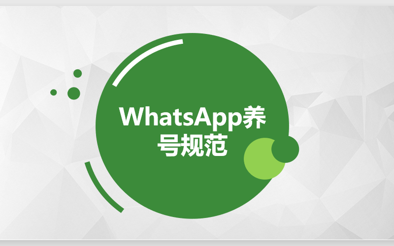 WhatsApp该如何养号？